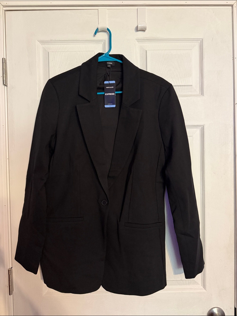 Express Black Single-Button Tailored Blazer